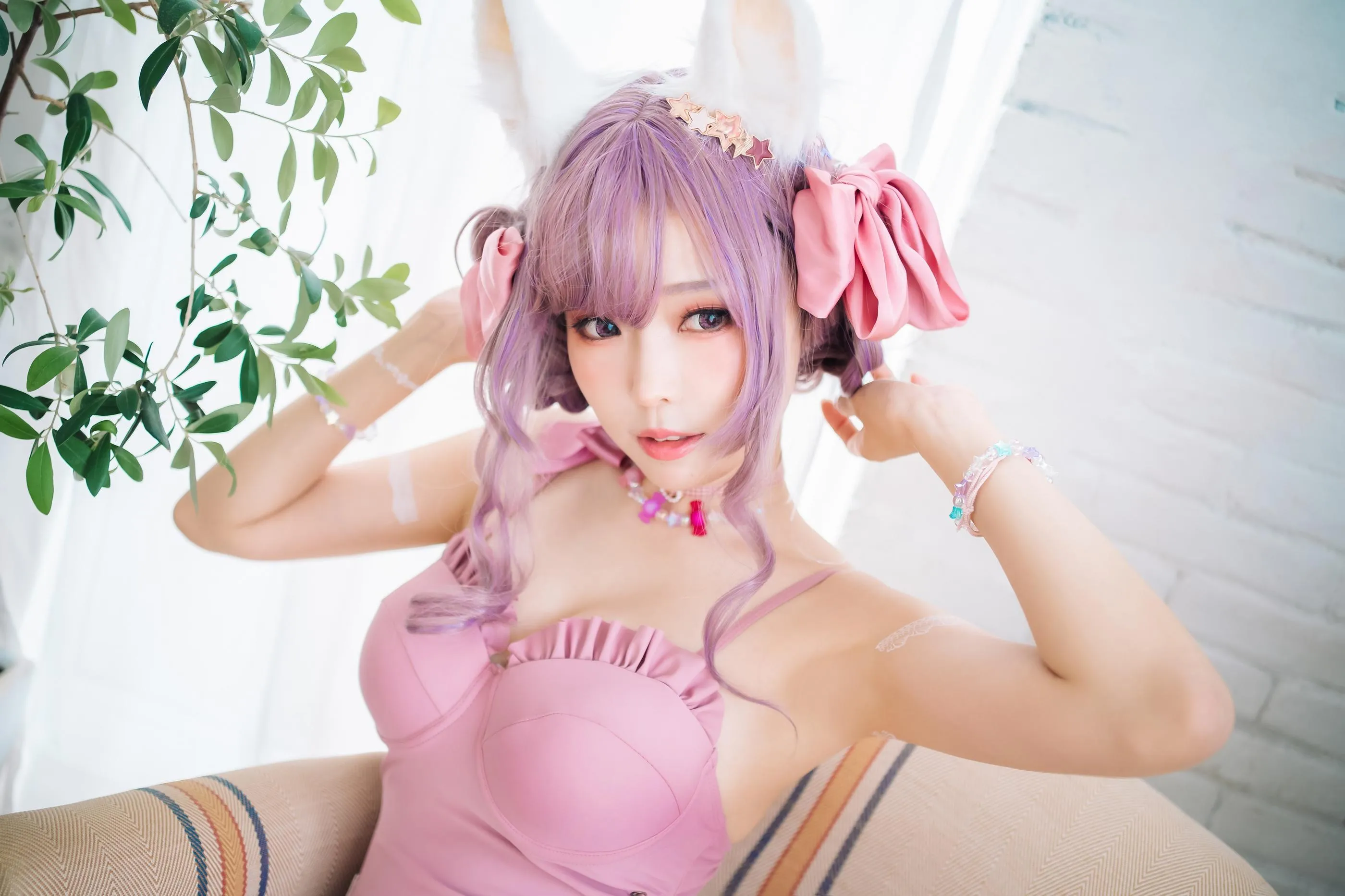 ElyEE子 – NO.82 Fluffy Summer – Original Swimsuit-粉色 [54P]插图1